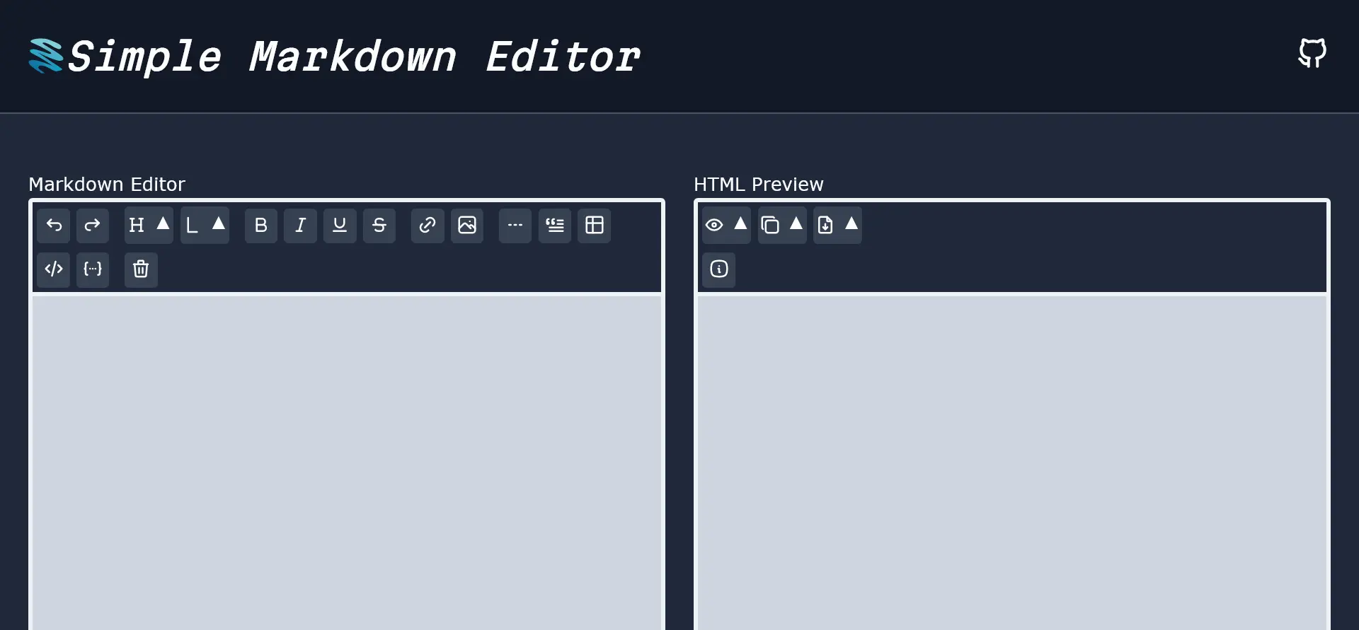 Simple Markdown Editor homepage